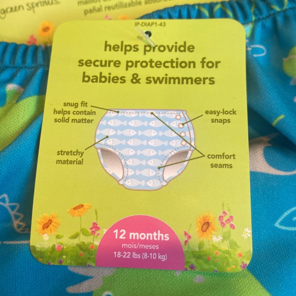 New with tags Boys Green Sprouts Swim Diaper Sz 12 months - Picture 2 of 9